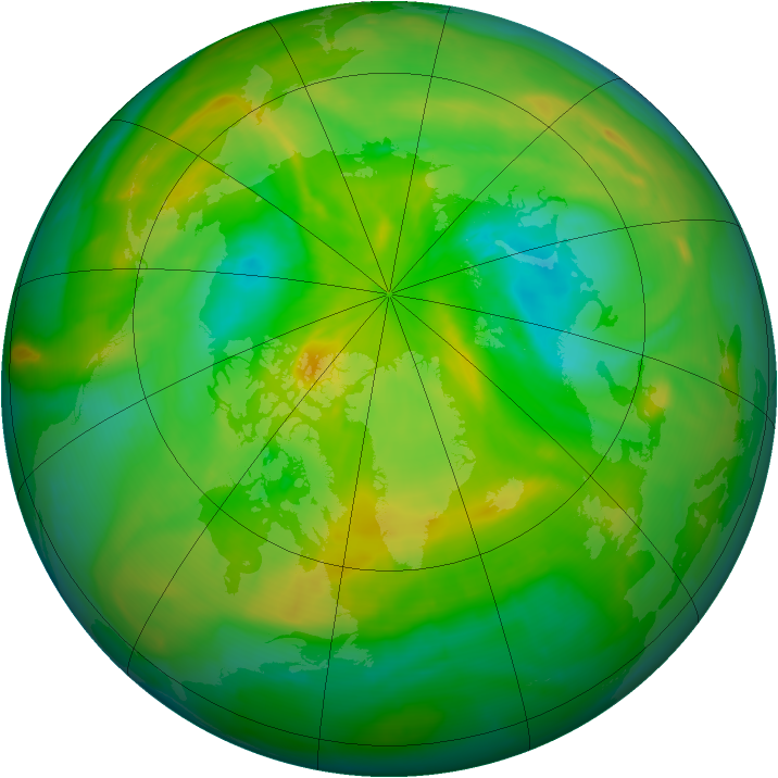 Arctic ozone map for 01 July 2013